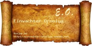 Einvachter Orsolya névjegykártya